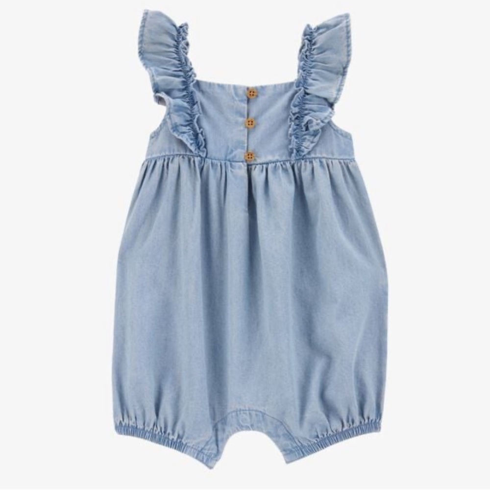 Carter's 18mo Baby Girl Chambray Flutter Romper